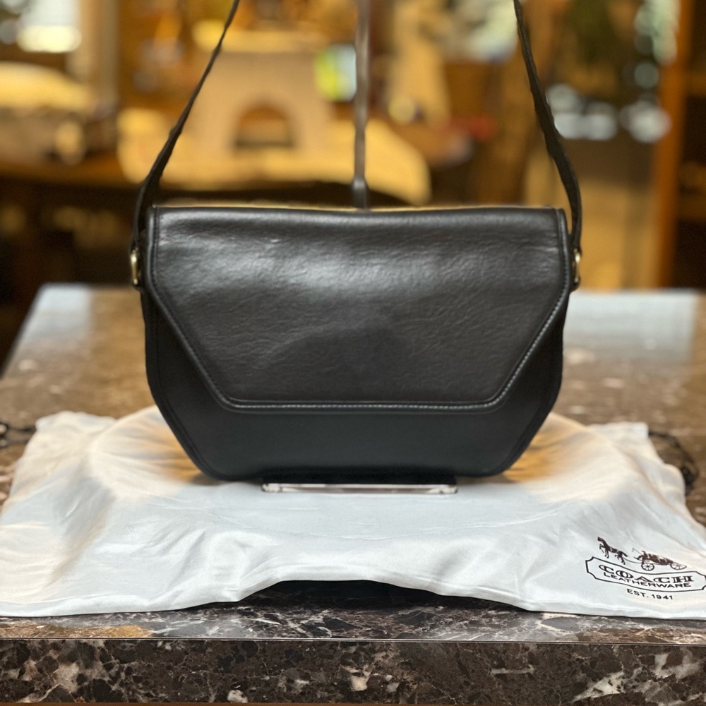 Vintage COACH #9947 "Vista" Black Leather Crossbody Bag Purse